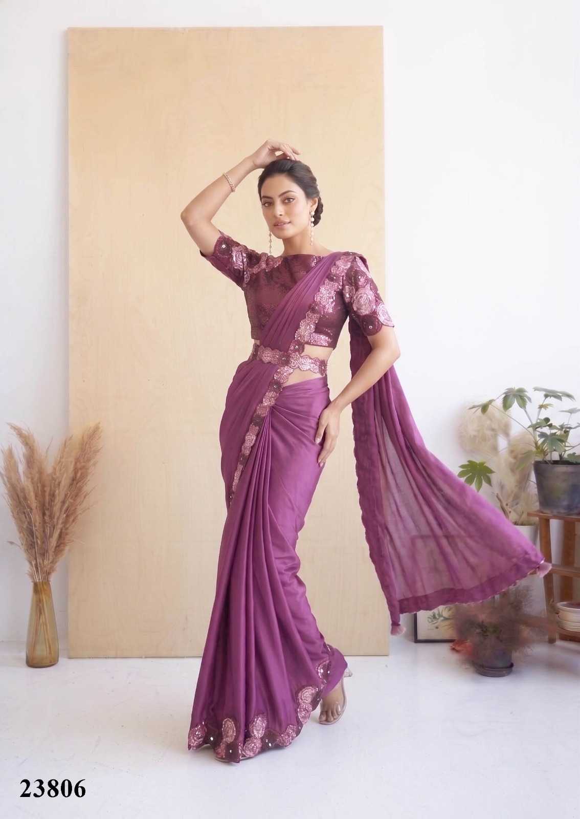 YNF Wholesale Satin Silk Embroidered Sarees  | Surat Manufacturer