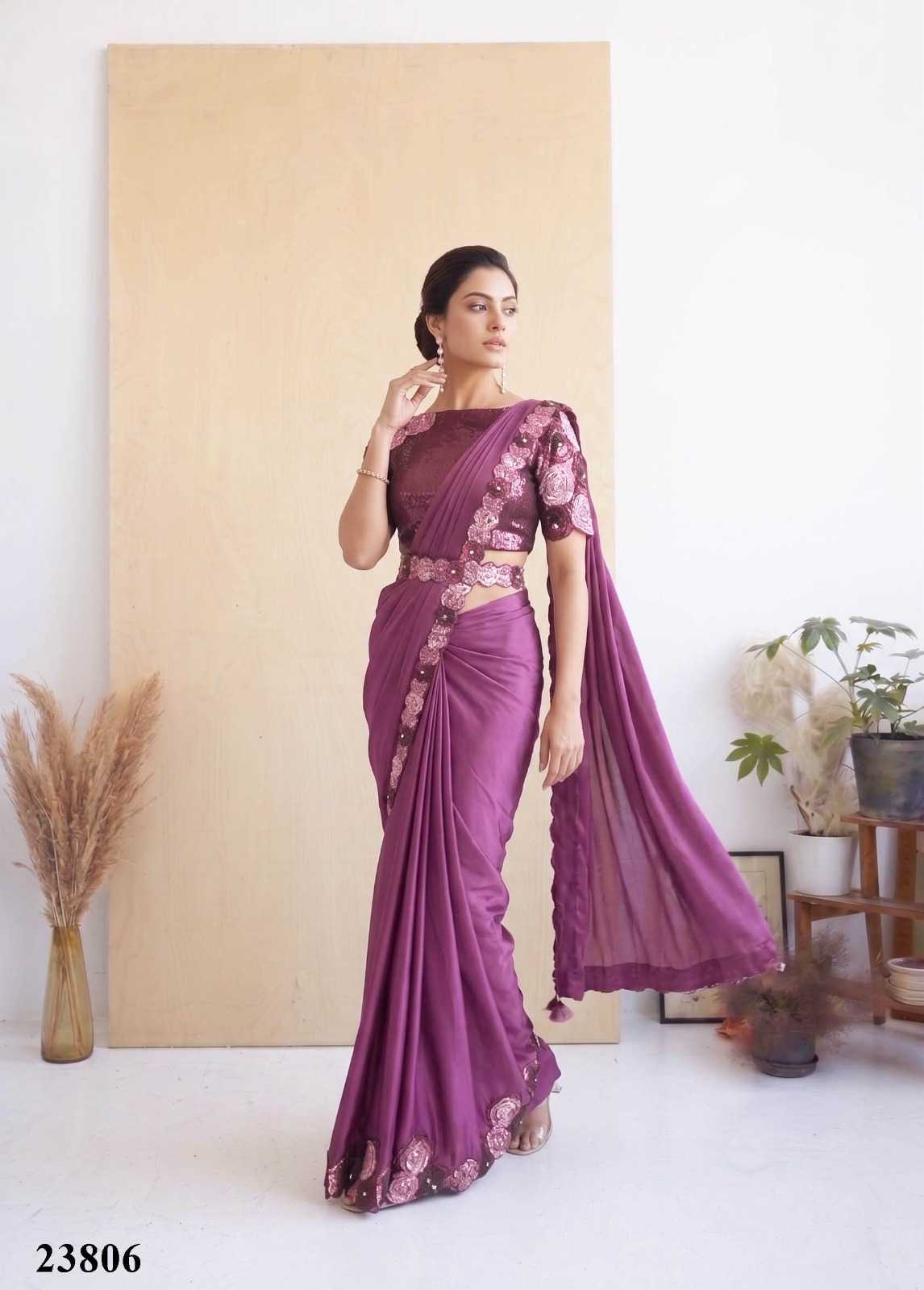 YNF Wholesale Satin Silk Embroidered Sarees  | Surat Manufacturer