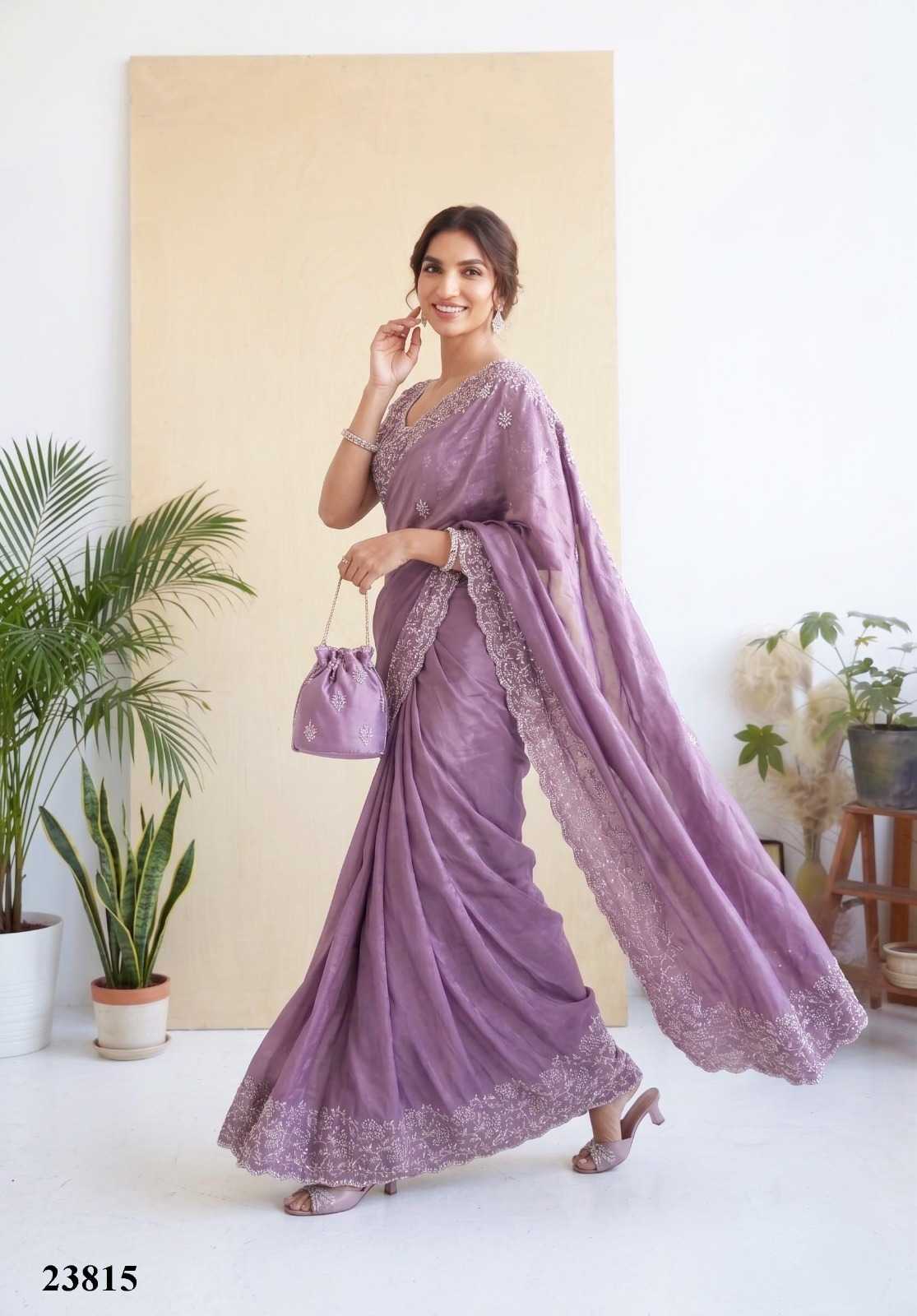 YNF Wholesale Satin Silk Embroidered Sarees  | Surat Manufacturer