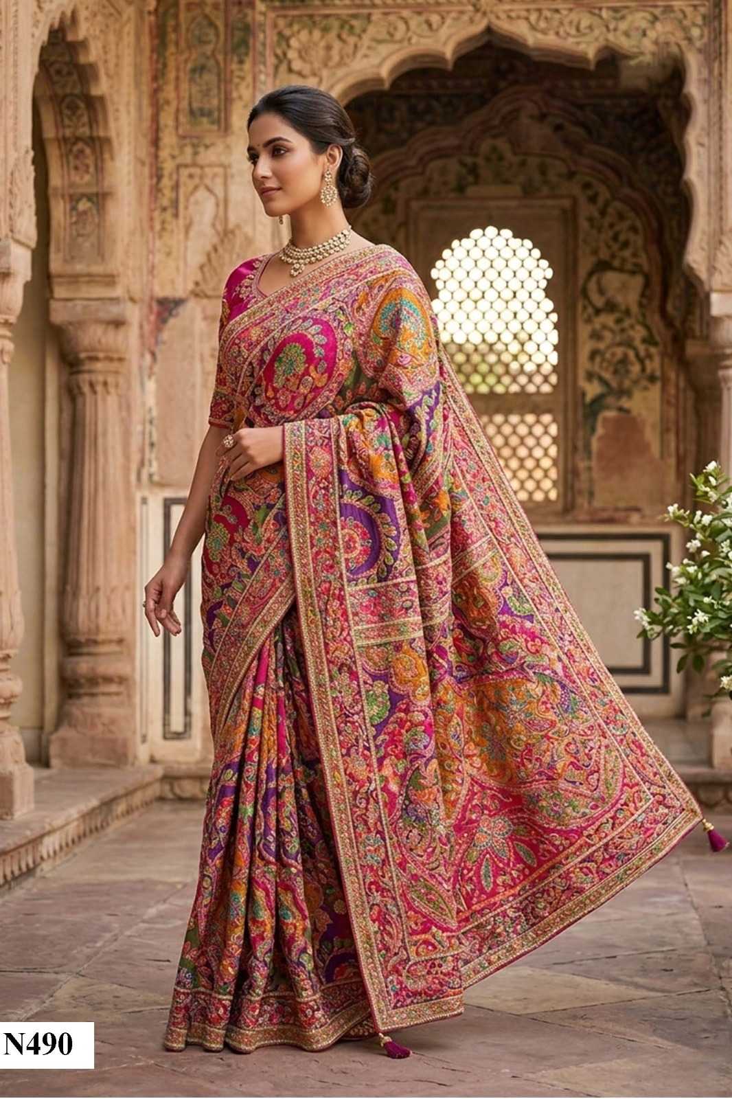 YNF Wholesale Crepe Hand Work Sarees  | Surat Manufacturer
