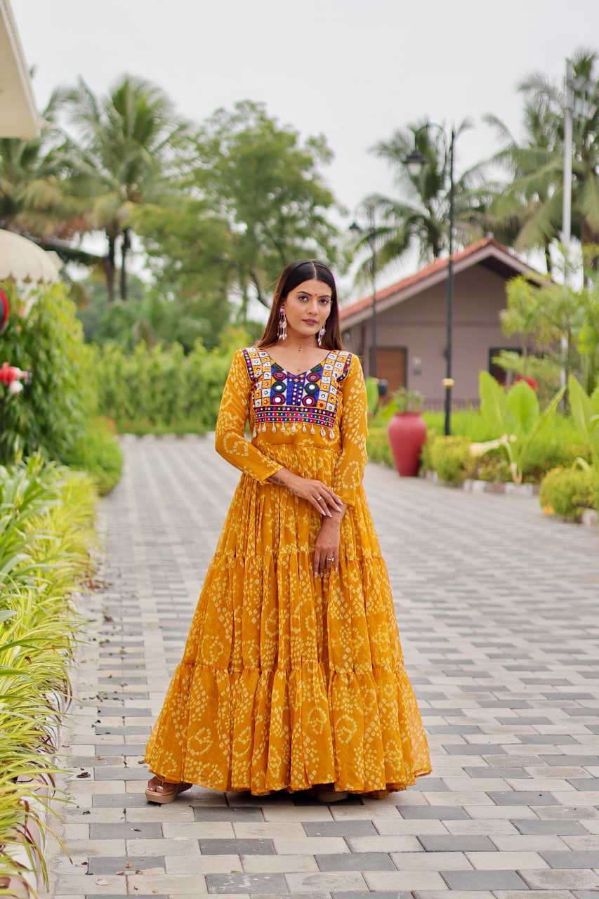 YNF Wholesale Faux Georgette Embroidery Gowns  | Surat Manufacturer