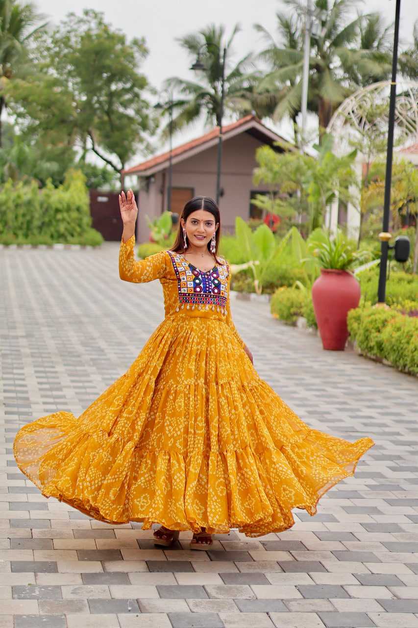 YNF Wholesale Faux Georgette Embroidery Gowns  | Surat Manufacturer