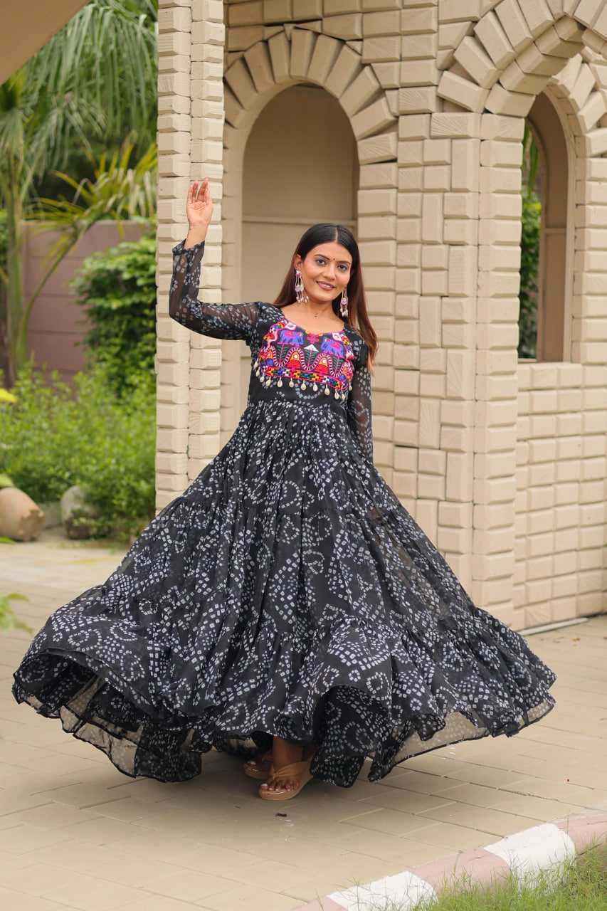 YNF Wholesale Faux Georgette Embroidery Gowns  | Surat Manufacturer
