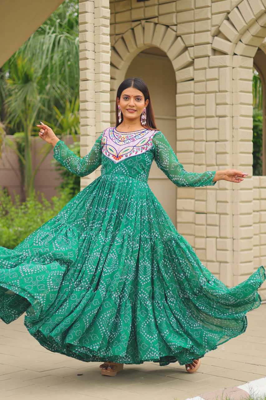 YNF Wholesale Faux Georgette Embroidery Gowns  | Surat Manufacturer