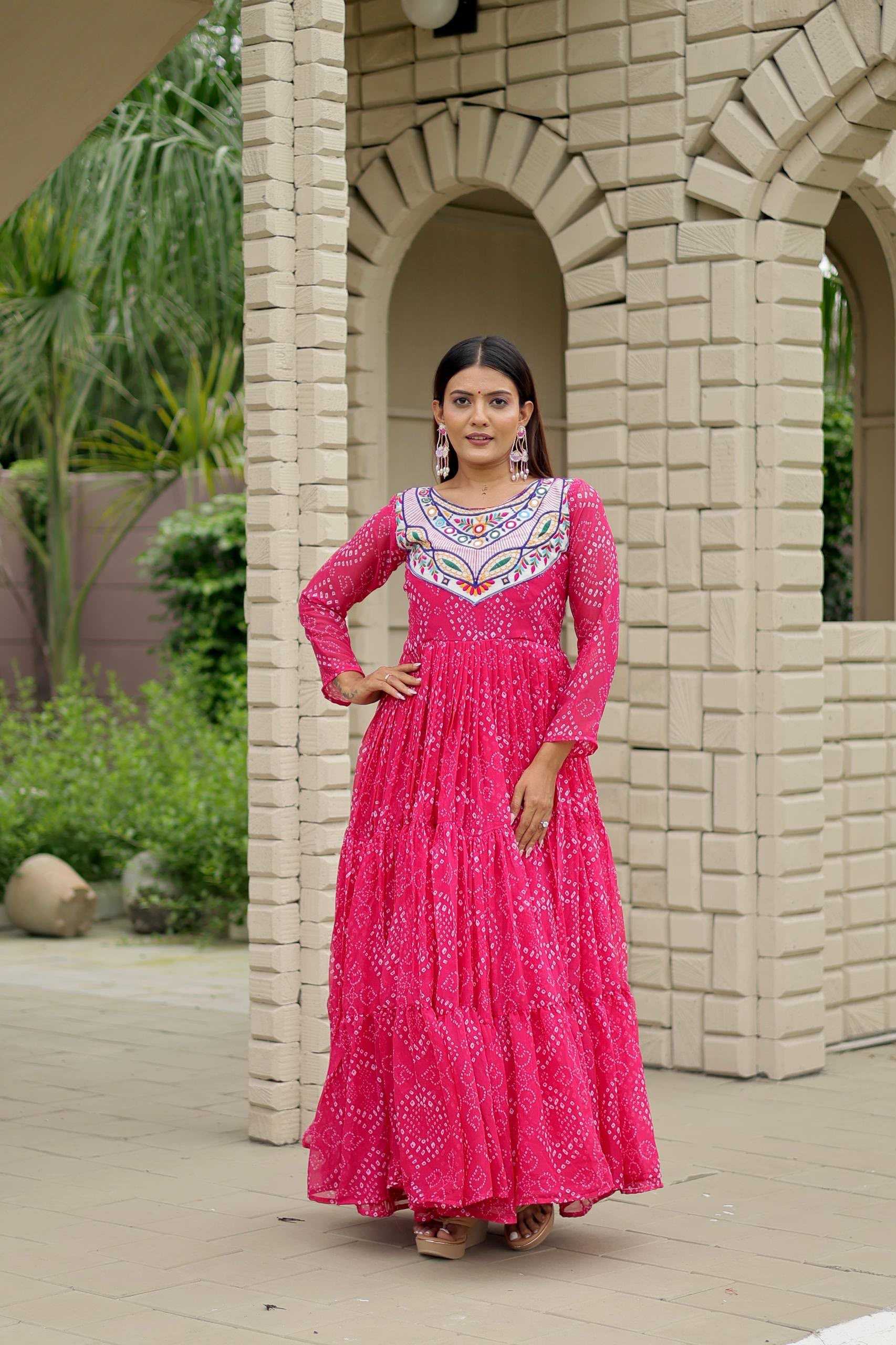 YNF Wholesale Faux Georgette Embroidery Gowns  | Surat Manufacturer