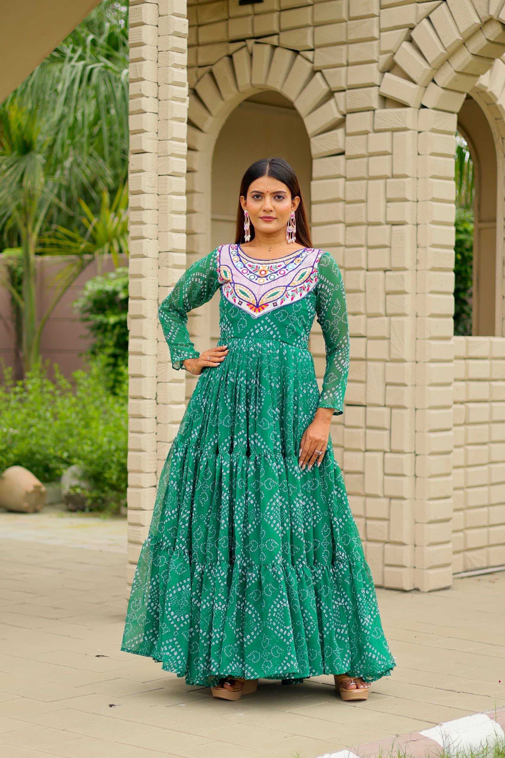 YNF Wholesale Faux Georgette Embroidery Gowns  | Surat Manufacturer
