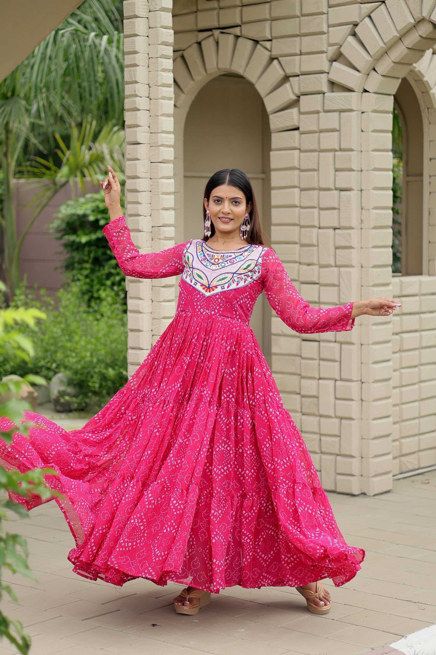 YNF Wholesale Faux Georgette Embroidery Gowns  | Surat Manufacturer