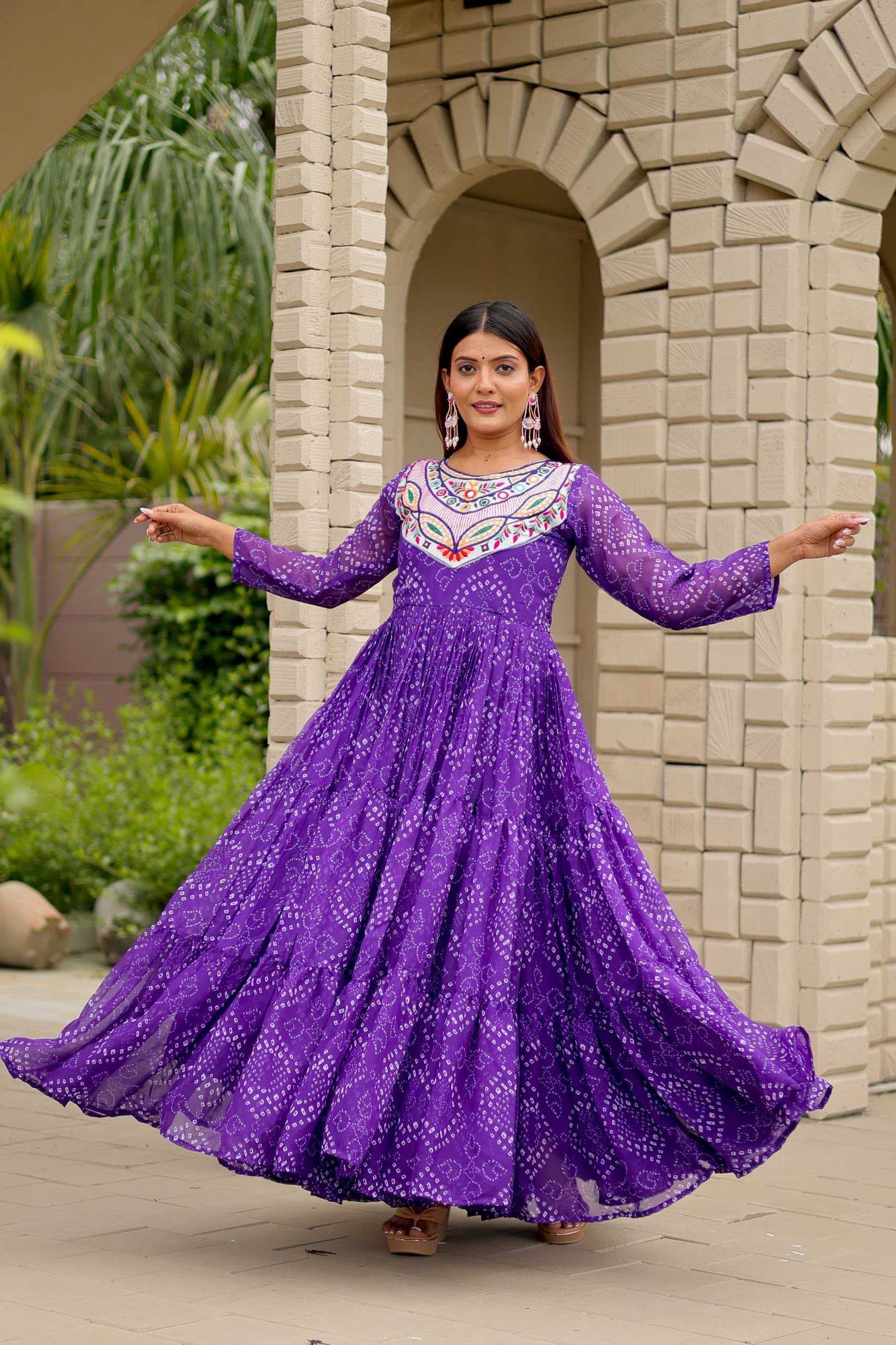 YNF Wholesale Faux Georgette Embroidery Gowns  | Surat Manufacturer