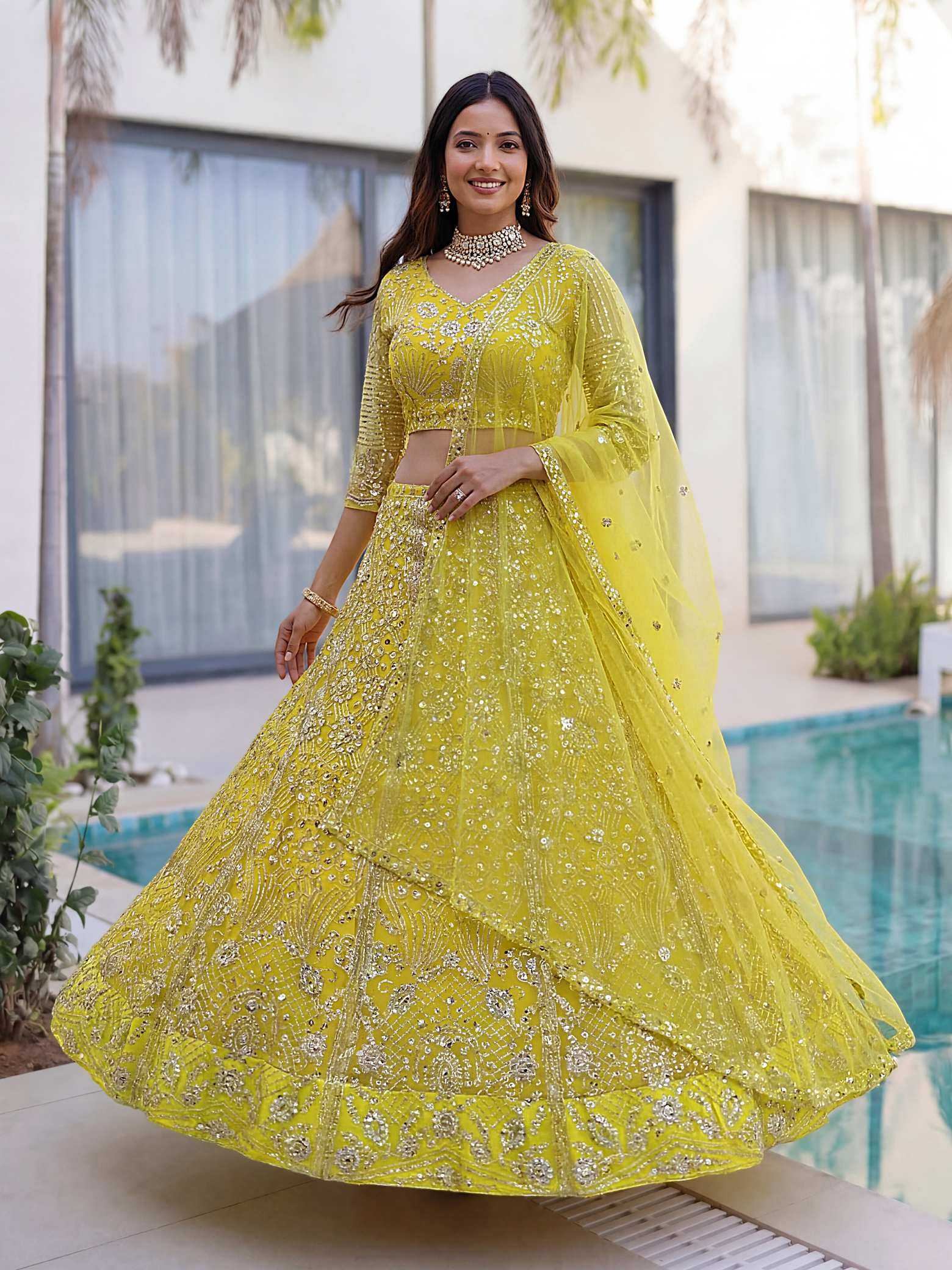 YNF Wholesale Butterfly Net Net Fancy Lehenga  | Surat Manufacturer