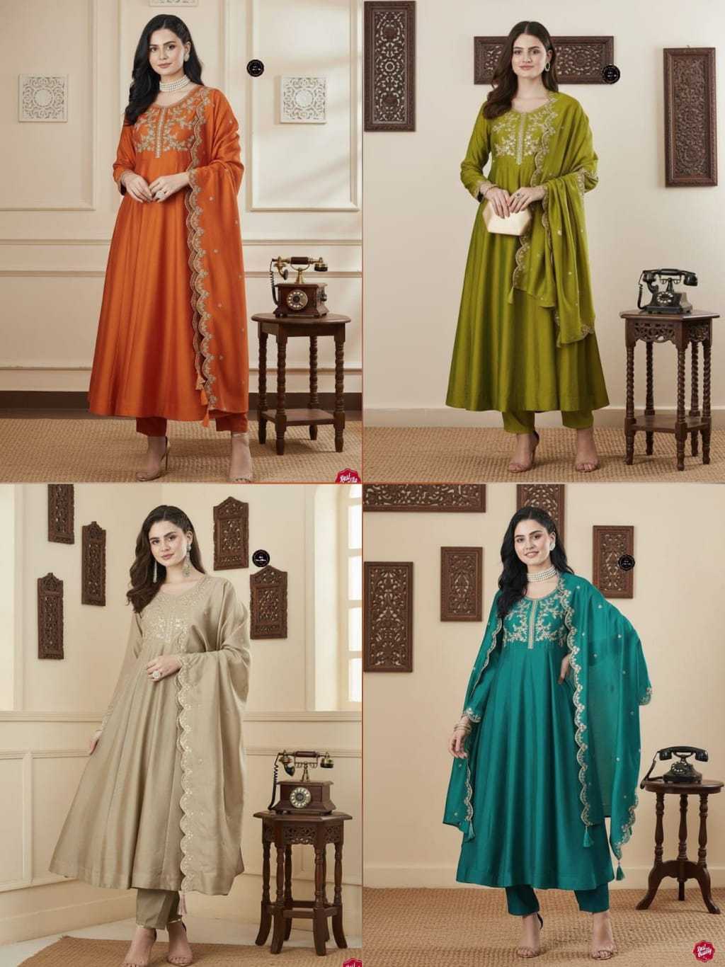 YNF Wholesale Vichitra Silk Anarkali Kurtis  | Surat Manufacturer