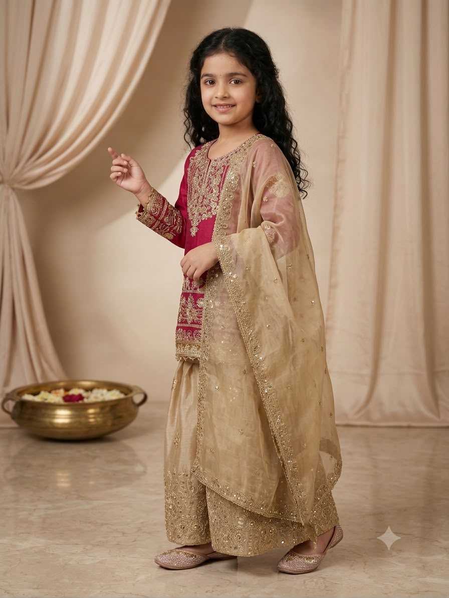 YNF Wholesale Pure Silk Kids Suit  | Surat Manufacturer