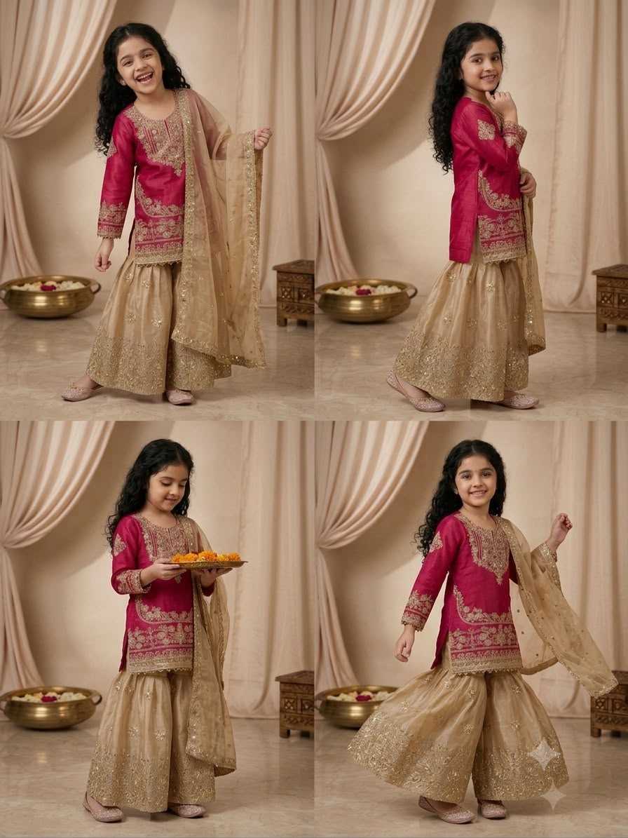 YNF Wholesale Pure Silk Kids Suit  | Surat Manufacturer