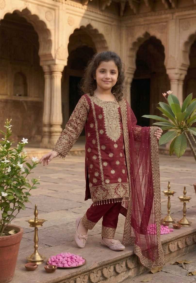 YNF Wholesale Faux Georgette Kids Suit  | Surat Manufacturer