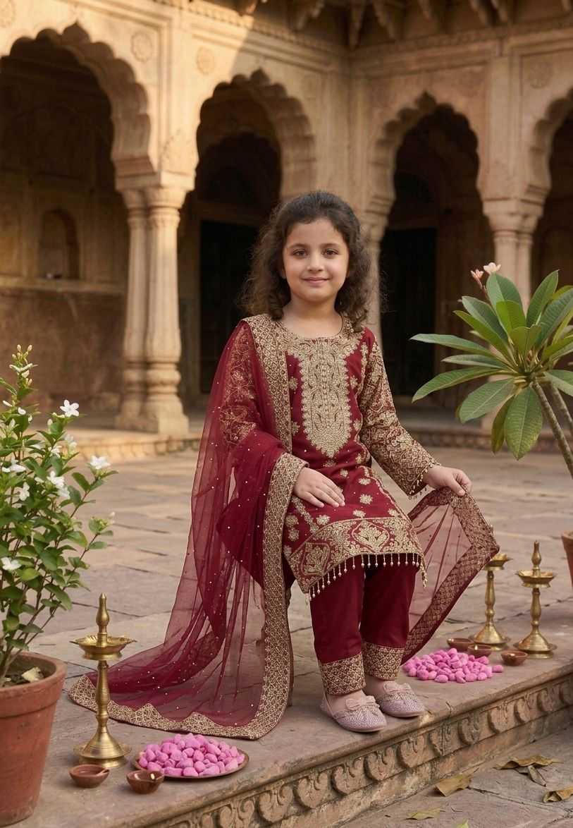 YNF Wholesale Faux Georgette Kids Suit  | Surat Manufacturer