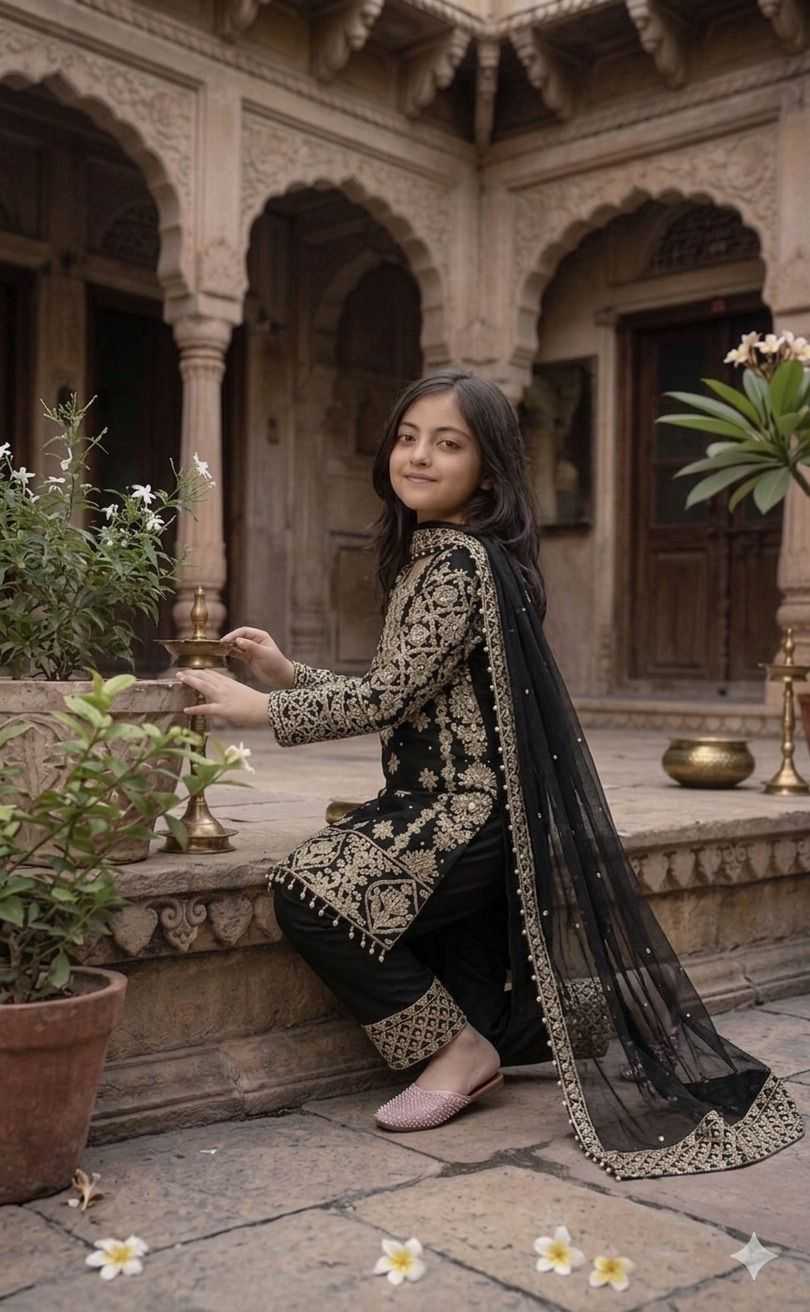 YNF Wholesale Faux Georgette Kids Suit  | Surat Manufacturer