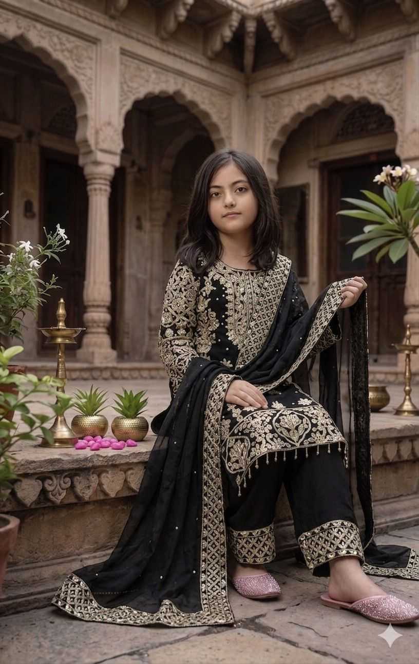 YNF Wholesale Faux Georgette Kids Suit  | Surat Manufacturer