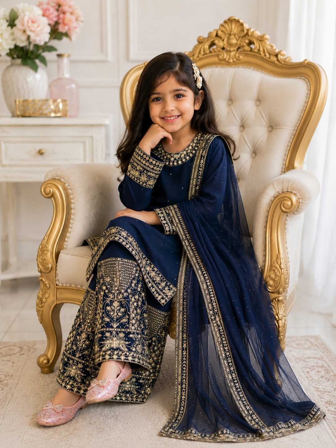 YNF Wholesale Faux Georgette Kids Suit  | Surat Manufacturer
