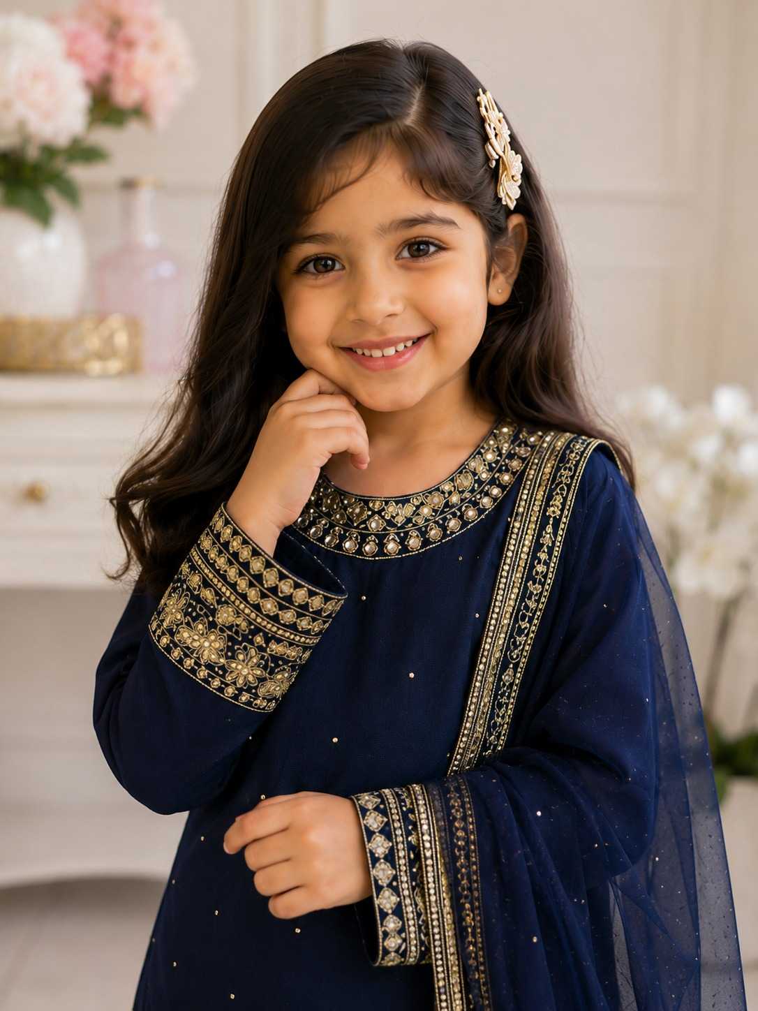 YNF Wholesale Faux Georgette Kids Suit  | Surat Manufacturer
