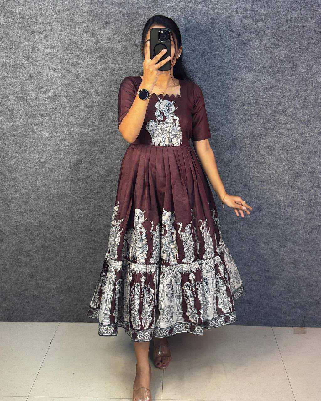 YNF Wholesale Kota Chex Printed Gowns  | Surat Manufacturer