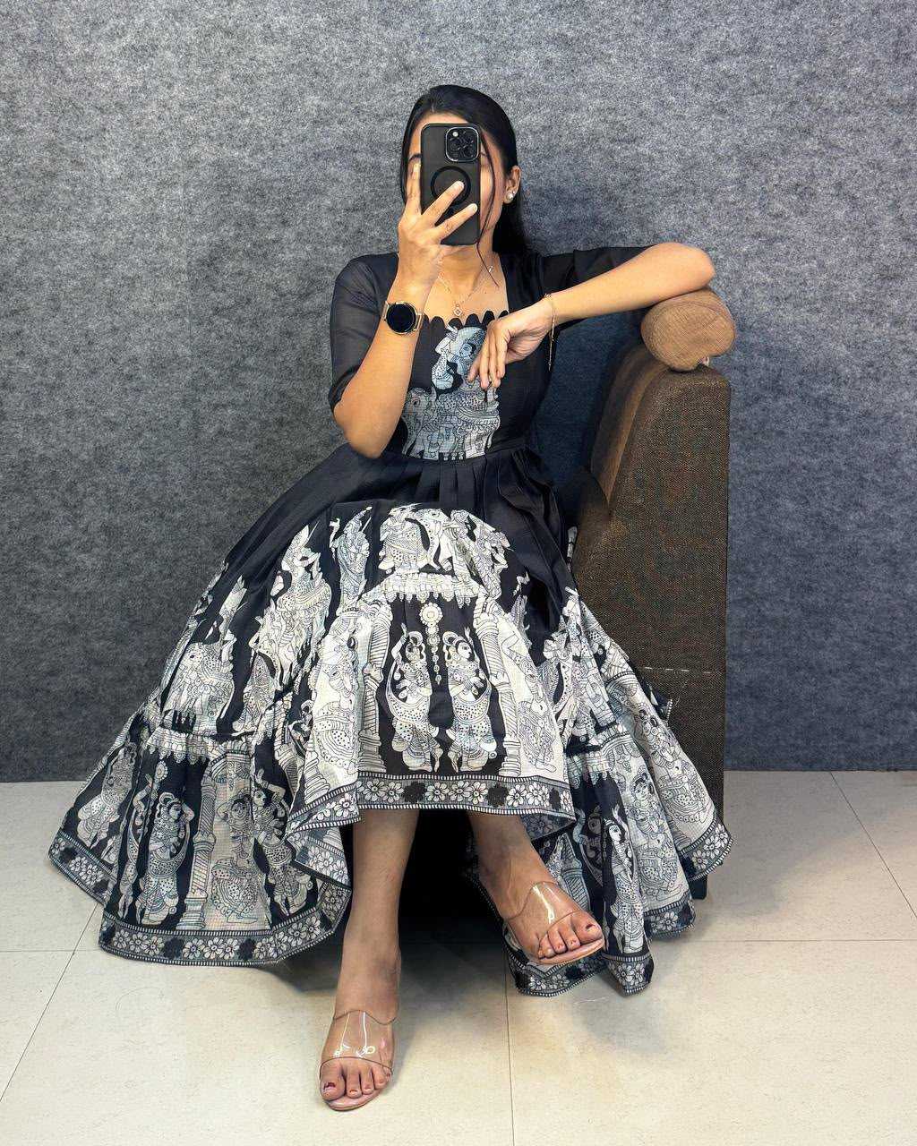YNF Wholesale Kota Chex Printed Gowns  | Surat Manufacturer