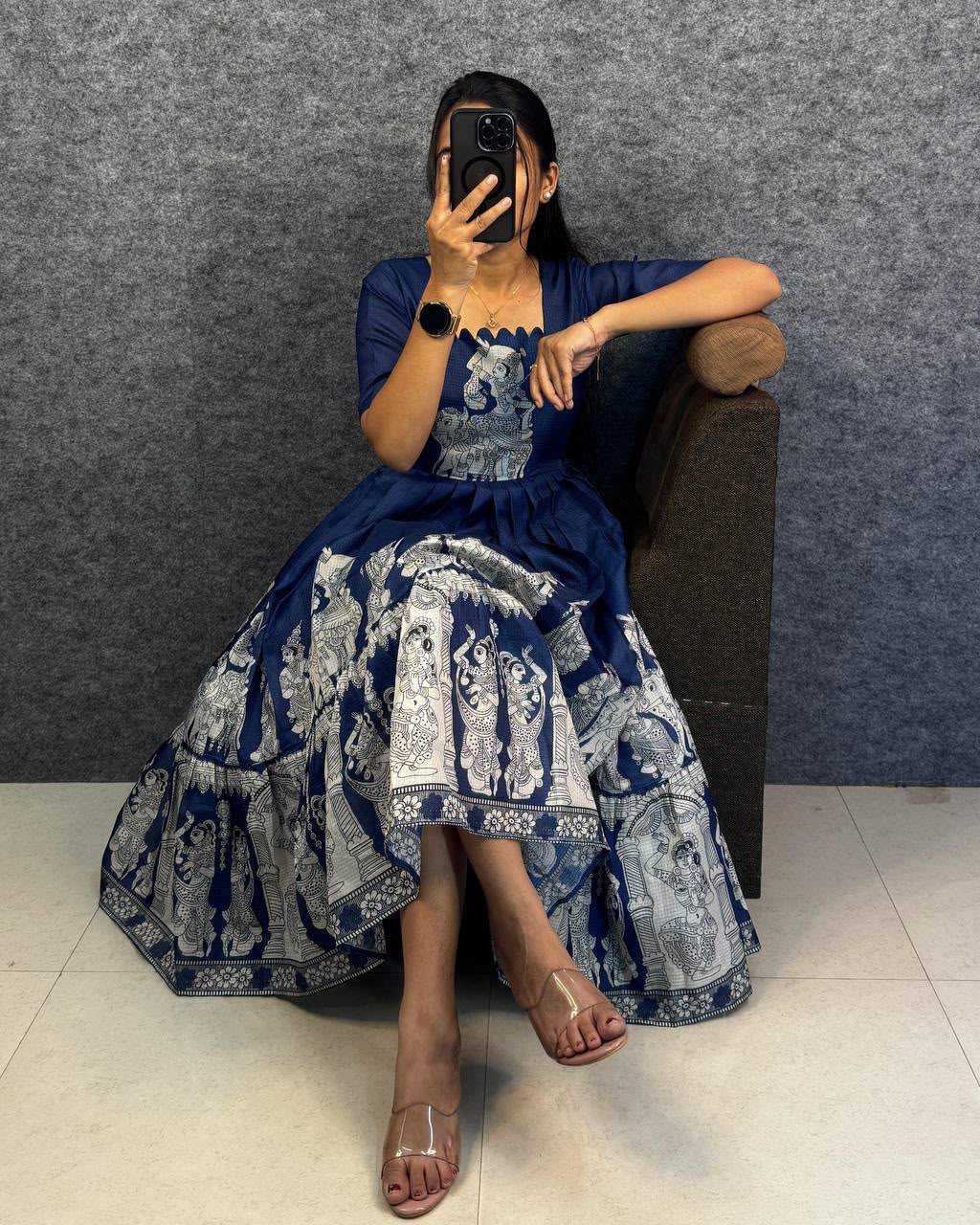YNF Wholesale Kota Chex Printed Gowns  | Surat Manufacturer