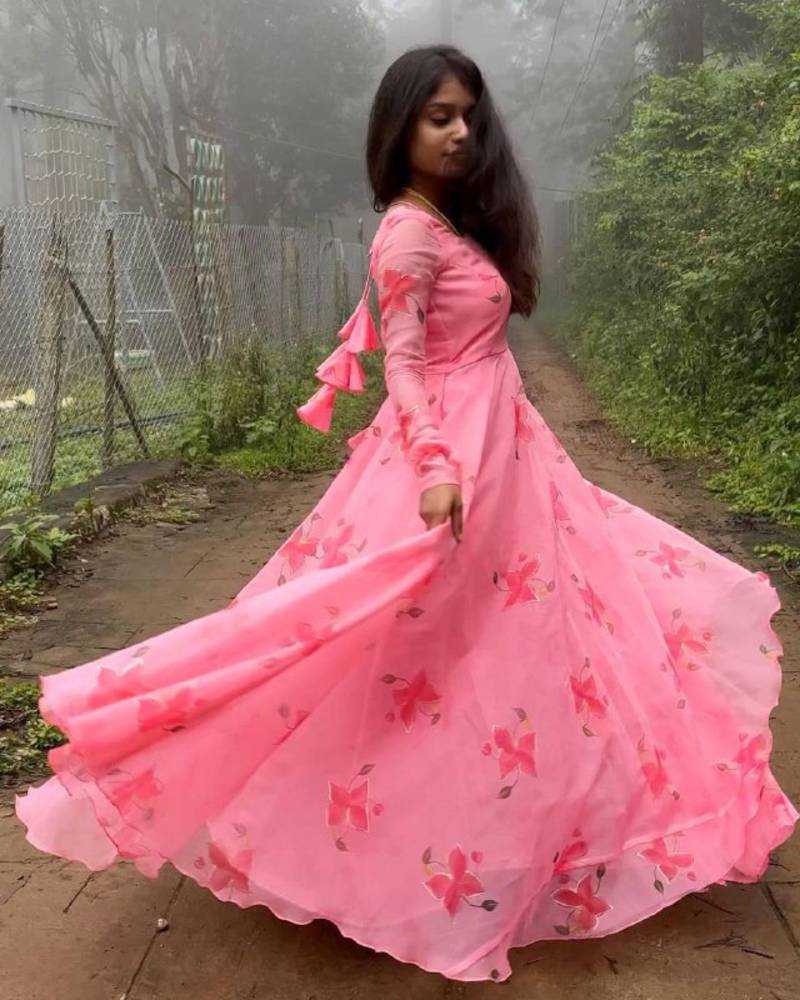 YNF Wholesale Georgette Printed Gowns  | Surat Manufacturer