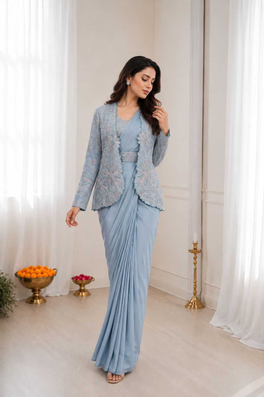 YNF Wholesale Crepe Silk Ready To Wear Sarees  | Surat Manufacturer