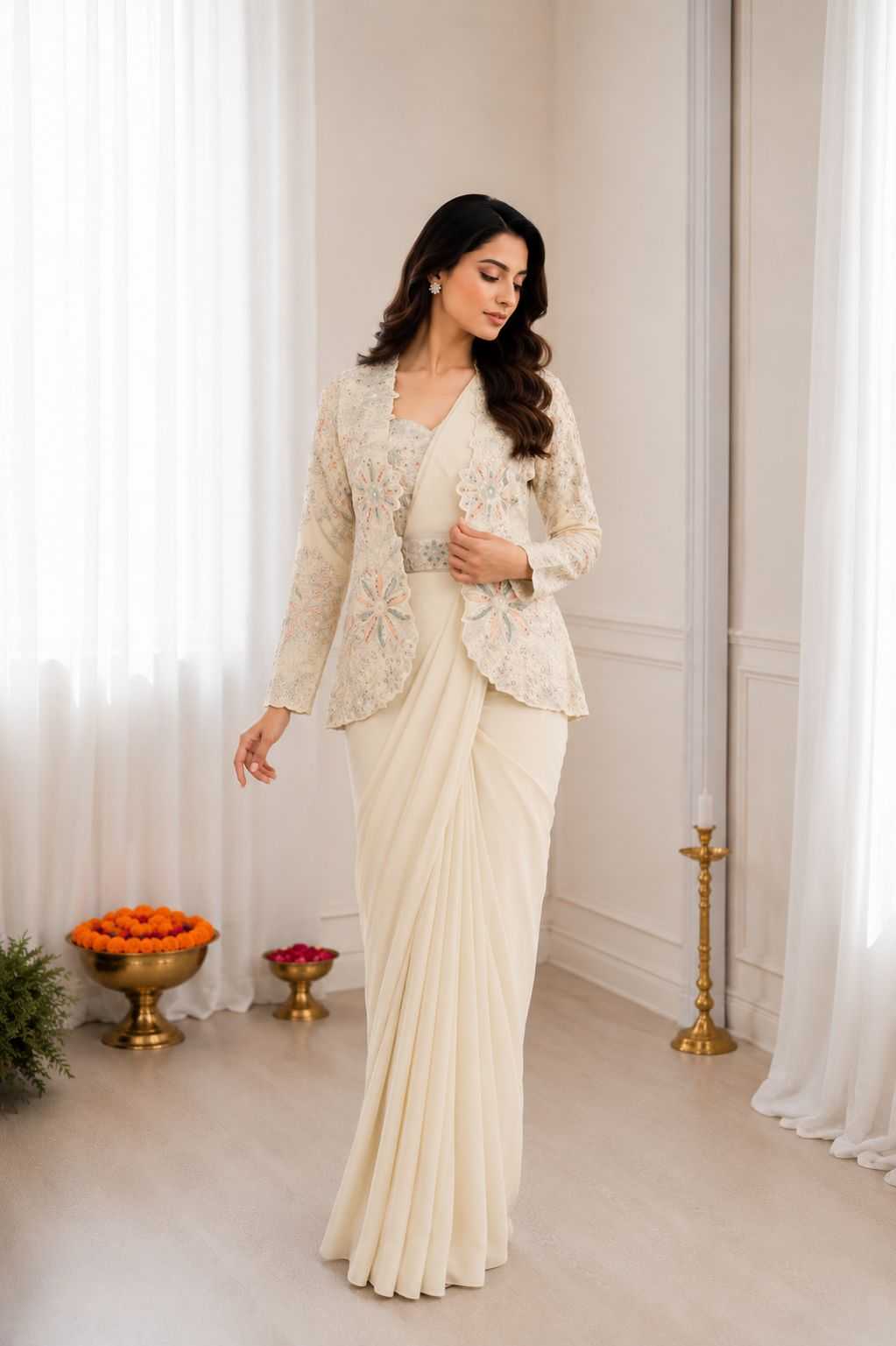 YNF Wholesale Crepe Silk Ready To Wear Sarees  | Surat Manufacturer