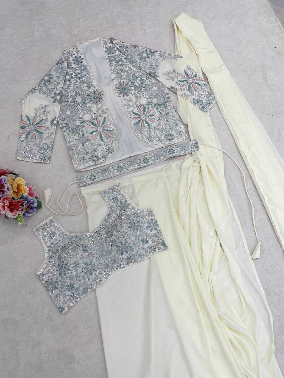 YNF Wholesale Crepe Silk Ready To Wear Sarees  | Surat Manufacturer
