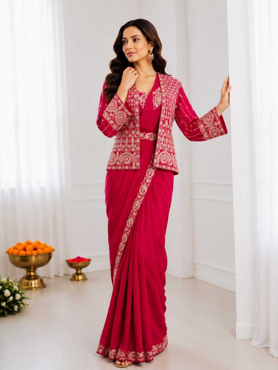 YNF Wholesale Crepe Silk Ready To Wear Sarees  | Surat Manufacturer