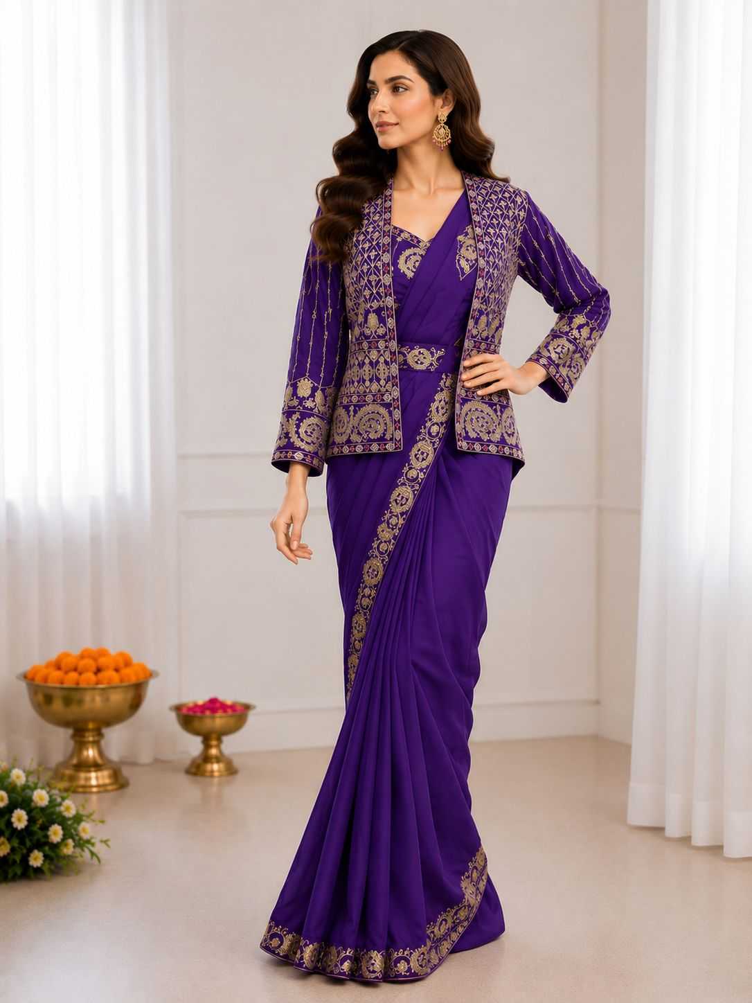 YNF Wholesale Crepe Silk Ready To Wear Sarees  | Surat Manufacturer