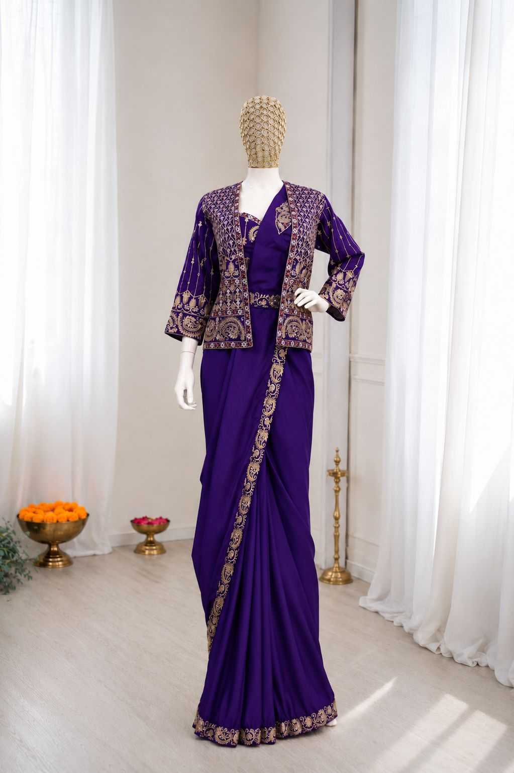 YNF Wholesale Crepe Silk Ready To Wear Sarees  | Surat Manufacturer