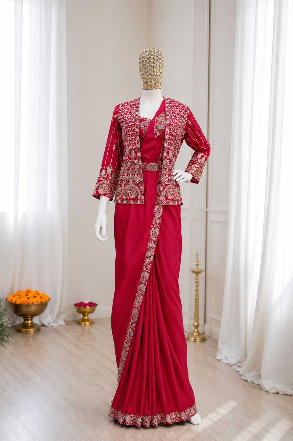 YNF Wholesale Crepe Silk Ready To Wear Sarees  | Surat Manufacturer
