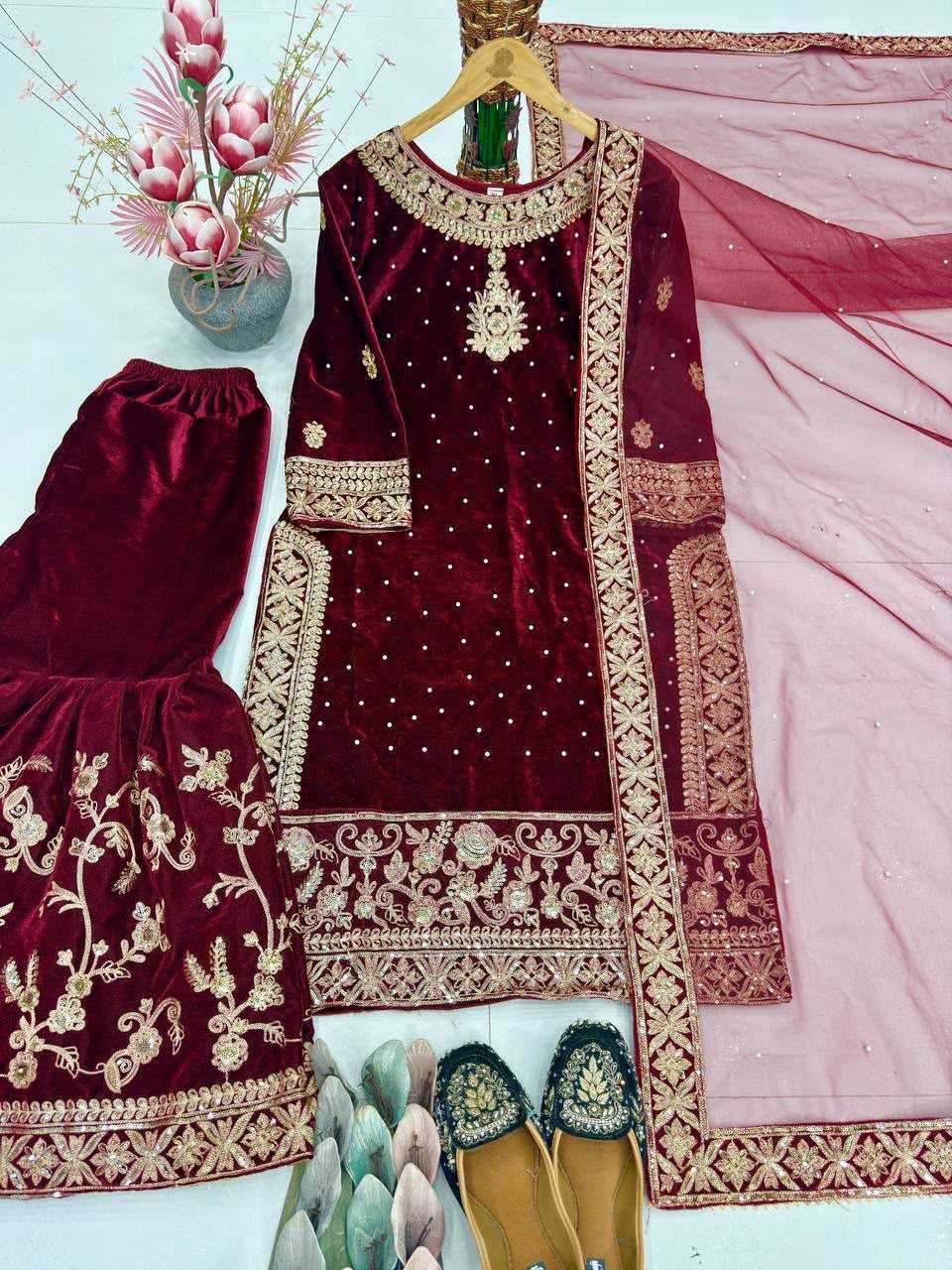 YNF Wholesale Velvet Velvet Suits  | Surat Manufacturer