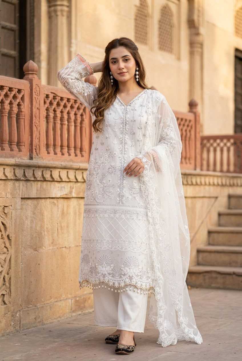 YNF Wholesale Soft Net Palazzo Suit  | Surat Manufacturer