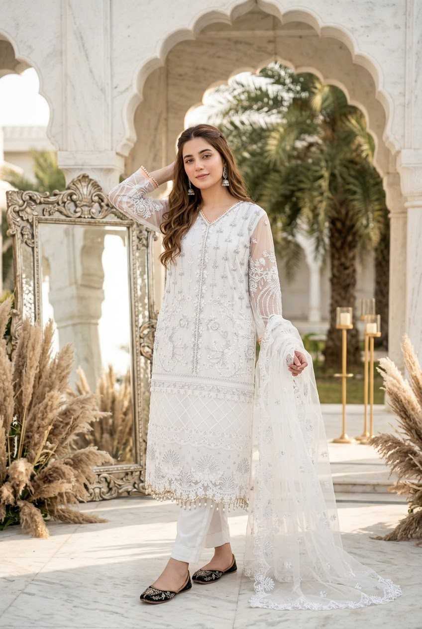 YNF Wholesale Soft Net Palazzo Suit  | Surat Manufacturer