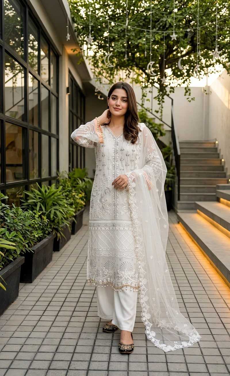 YNF Wholesale Soft Net Palazzo Suit  | Surat Manufacturer