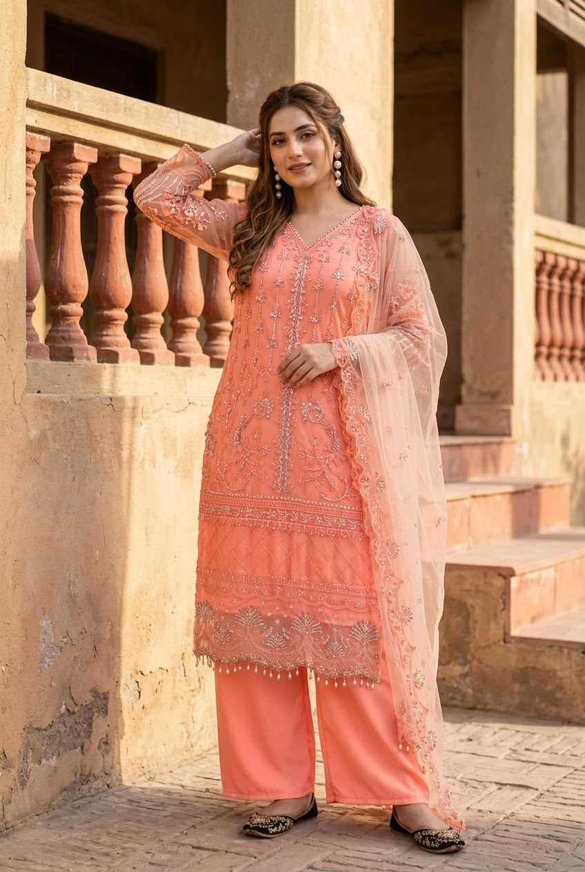 YNF Wholesale Soft Net Palazzo Suit  | Surat Manufacturer