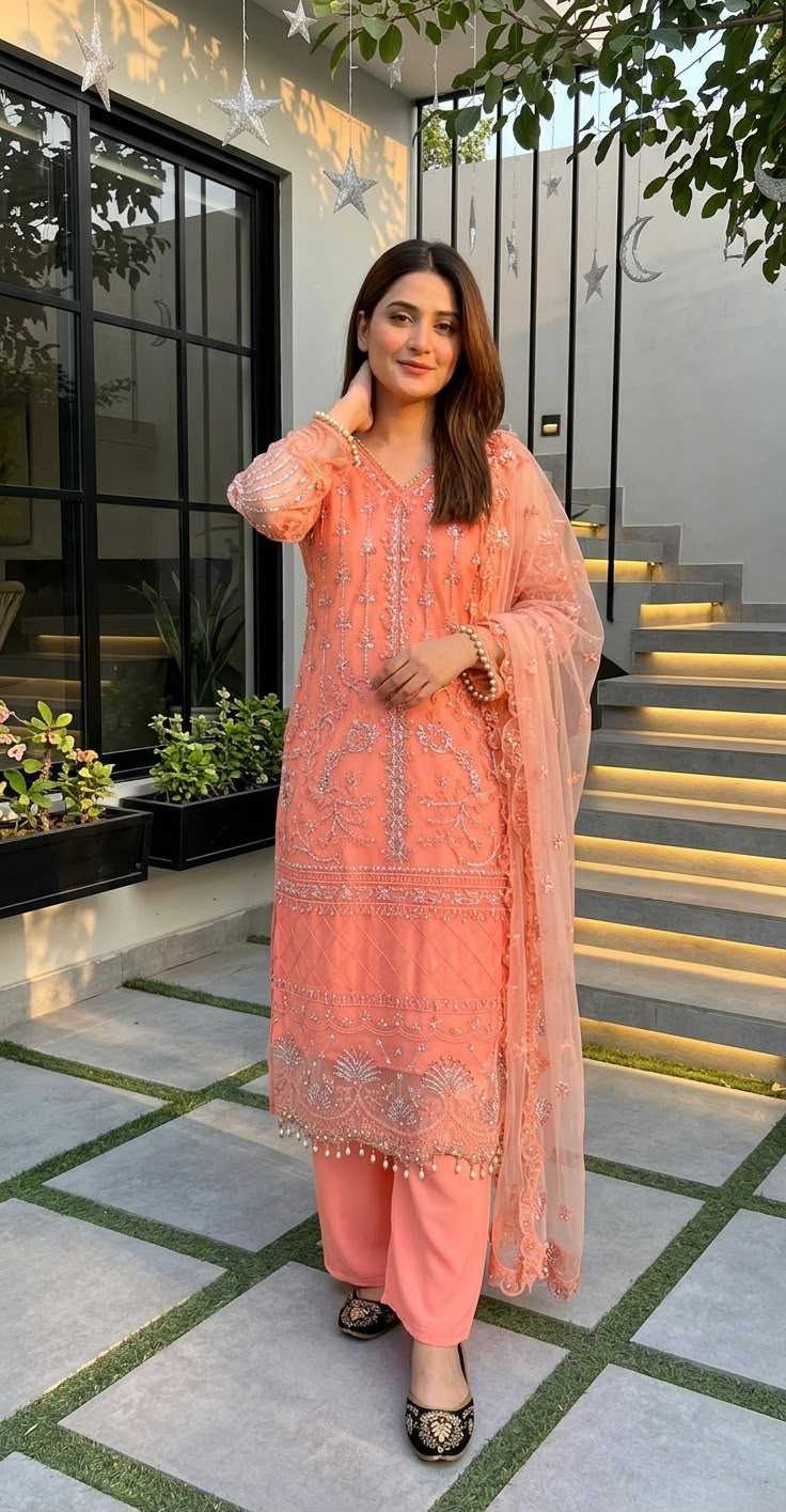 YNF Wholesale Soft Net Palazzo Suit  | Surat Manufacturer