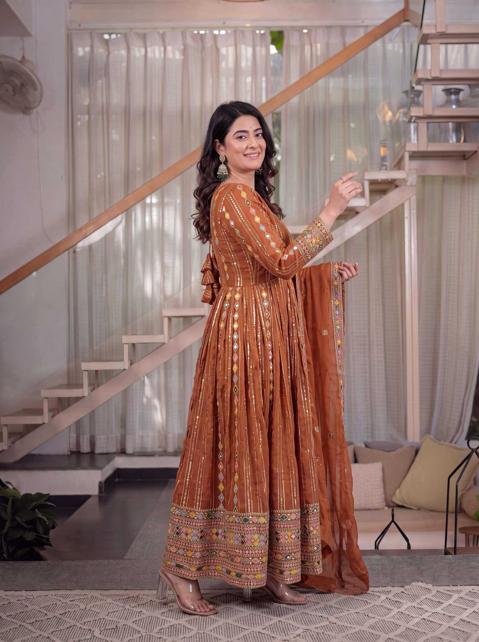 YNF Wholesale Faux Georgette Embroidery Suits  | Surat Manufacturer