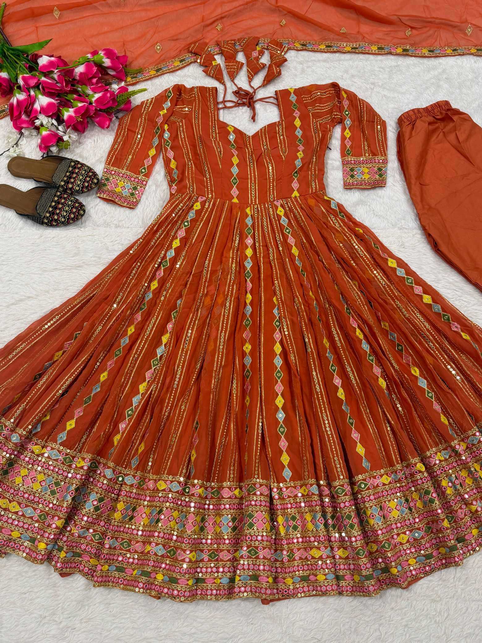 YNF Wholesale Faux Georgette Embroidery Suits  | Surat Manufacturer