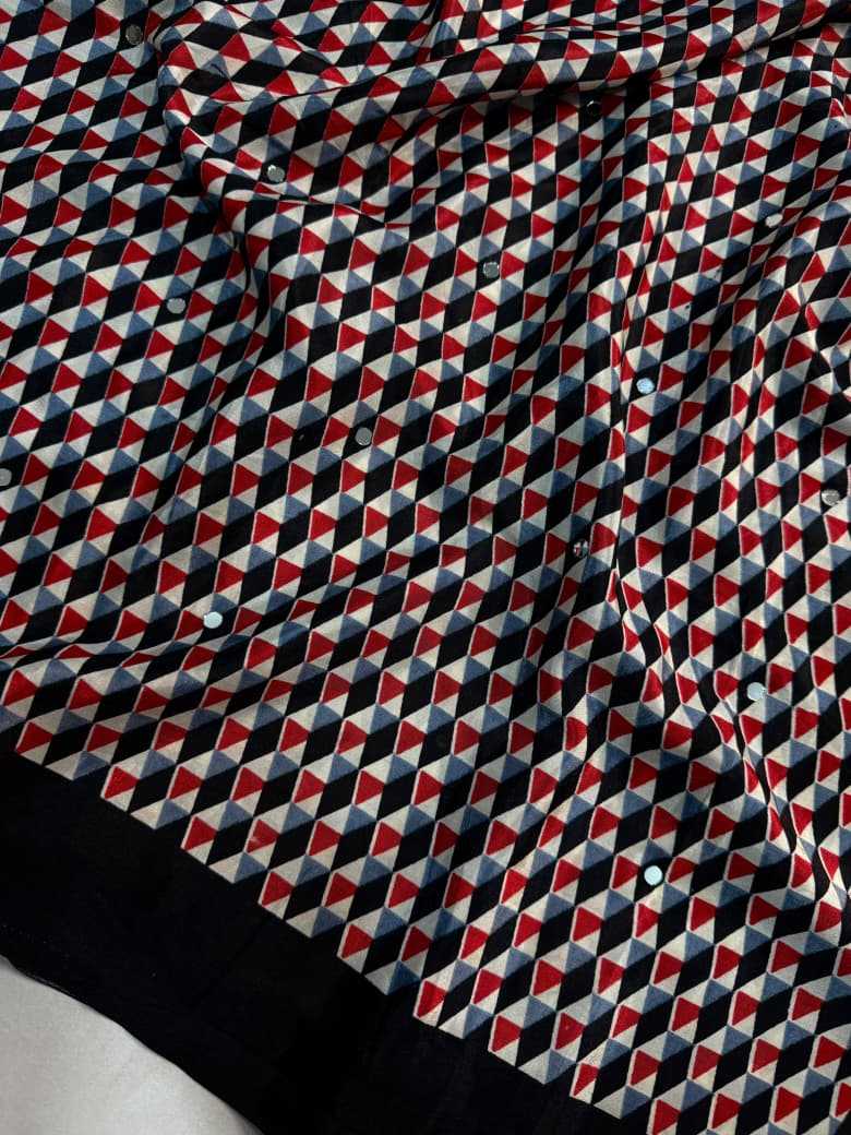 YNF Wholesale Crepe Silk Ajrakh Sarees  | Surat Manufacturer