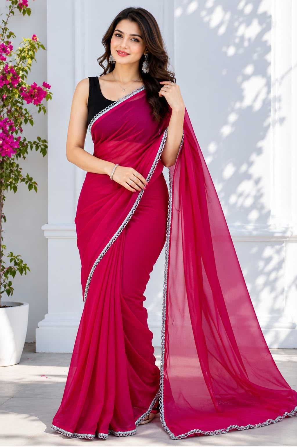 YNF Wholesale Georgette Ready To Wear Sarees  | Surat Manufacturer