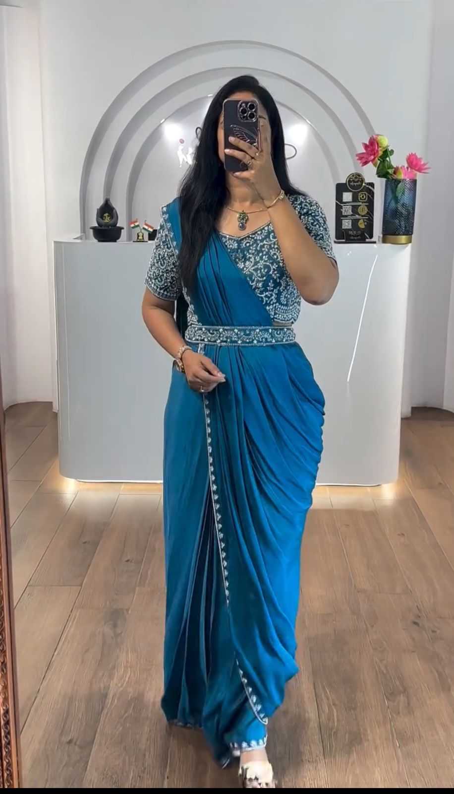 YNF Wholesale Chinon Ready To Wear Sarees  | Surat Manufacturer