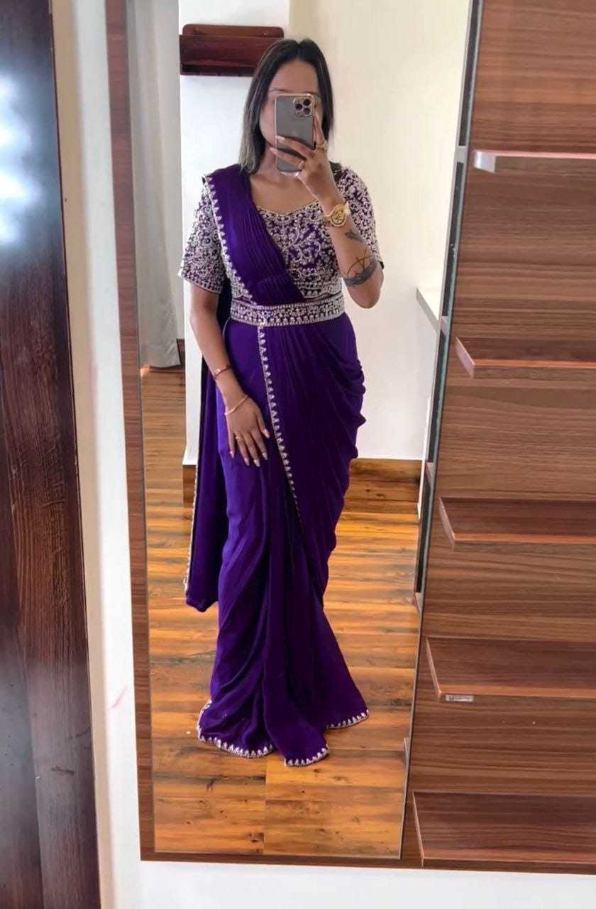 YNF Wholesale Chinon Ready To Wear Sarees  | Surat Manufacturer