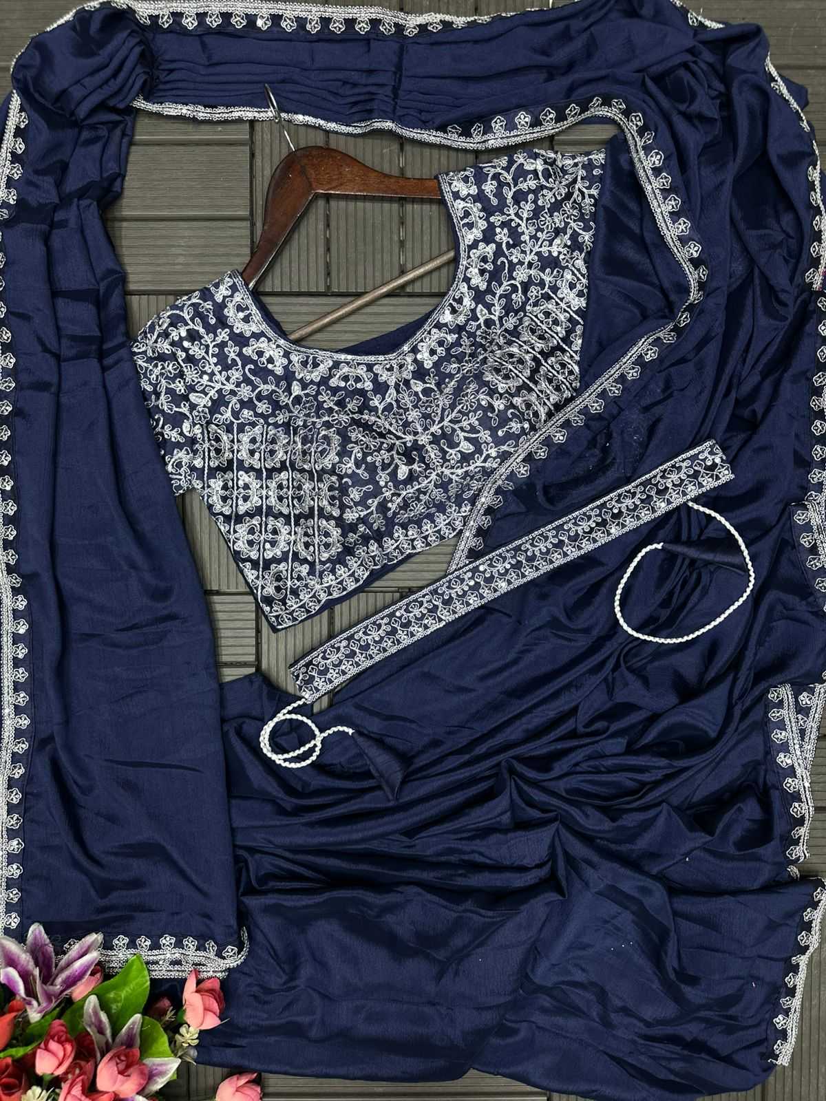 YNF Wholesale Chinon Ready To Wear Sarees  | Surat Manufacturer