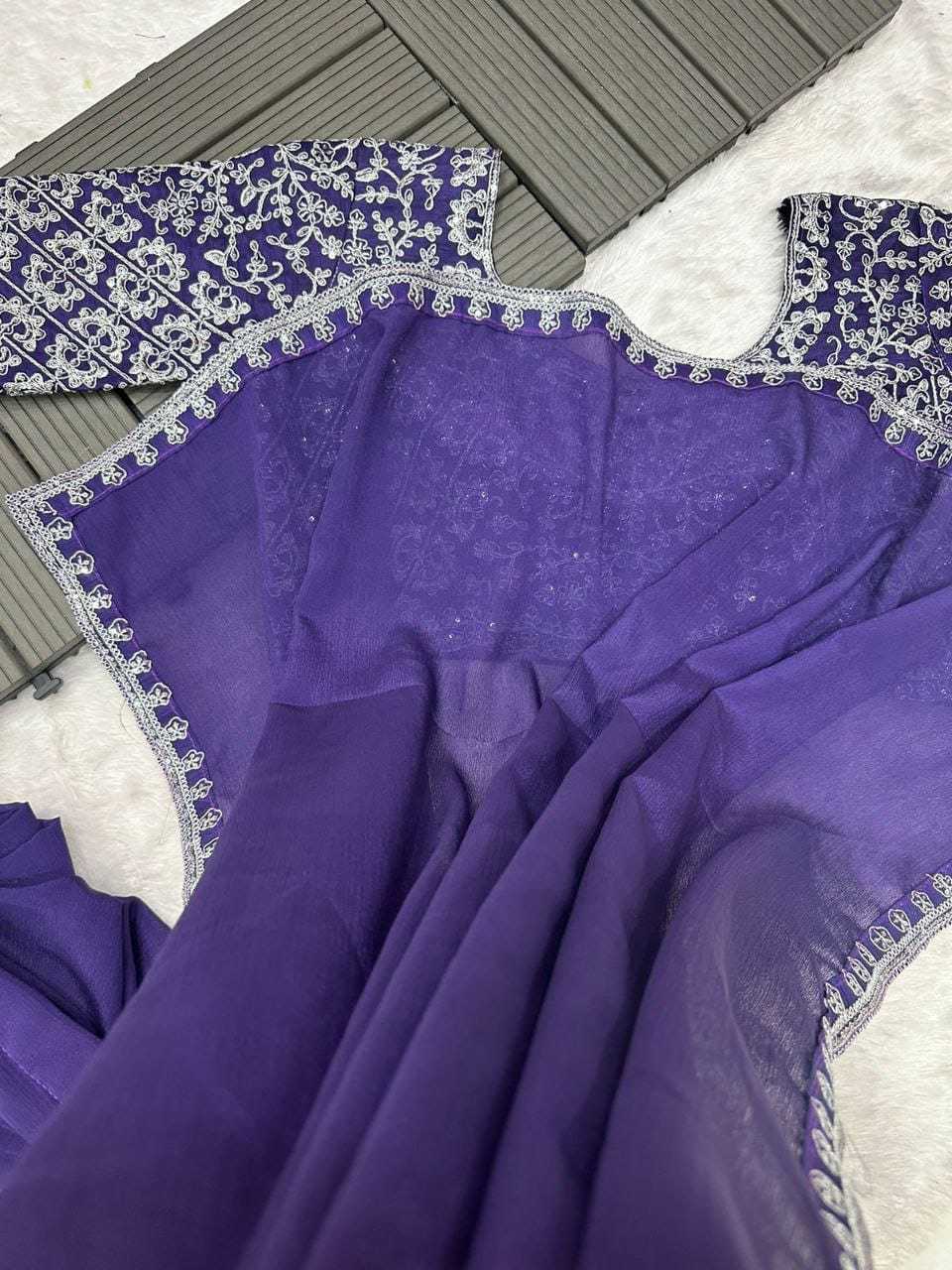 YNF Wholesale Chinon Ready To Wear Sarees  | Surat Manufacturer