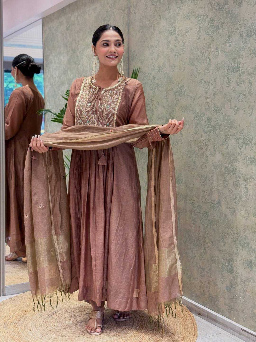YNF Wholesale Chanderi Soft Designer Kurtis  | Surat Manufacturer