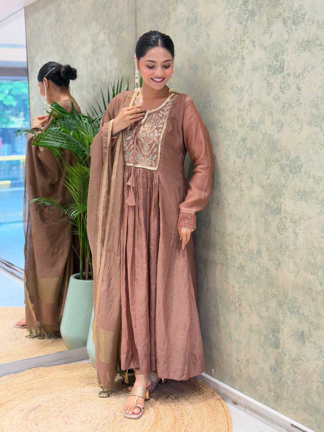 YNF Wholesale Chanderi Soft Designer Kurtis  | Surat Manufacturer