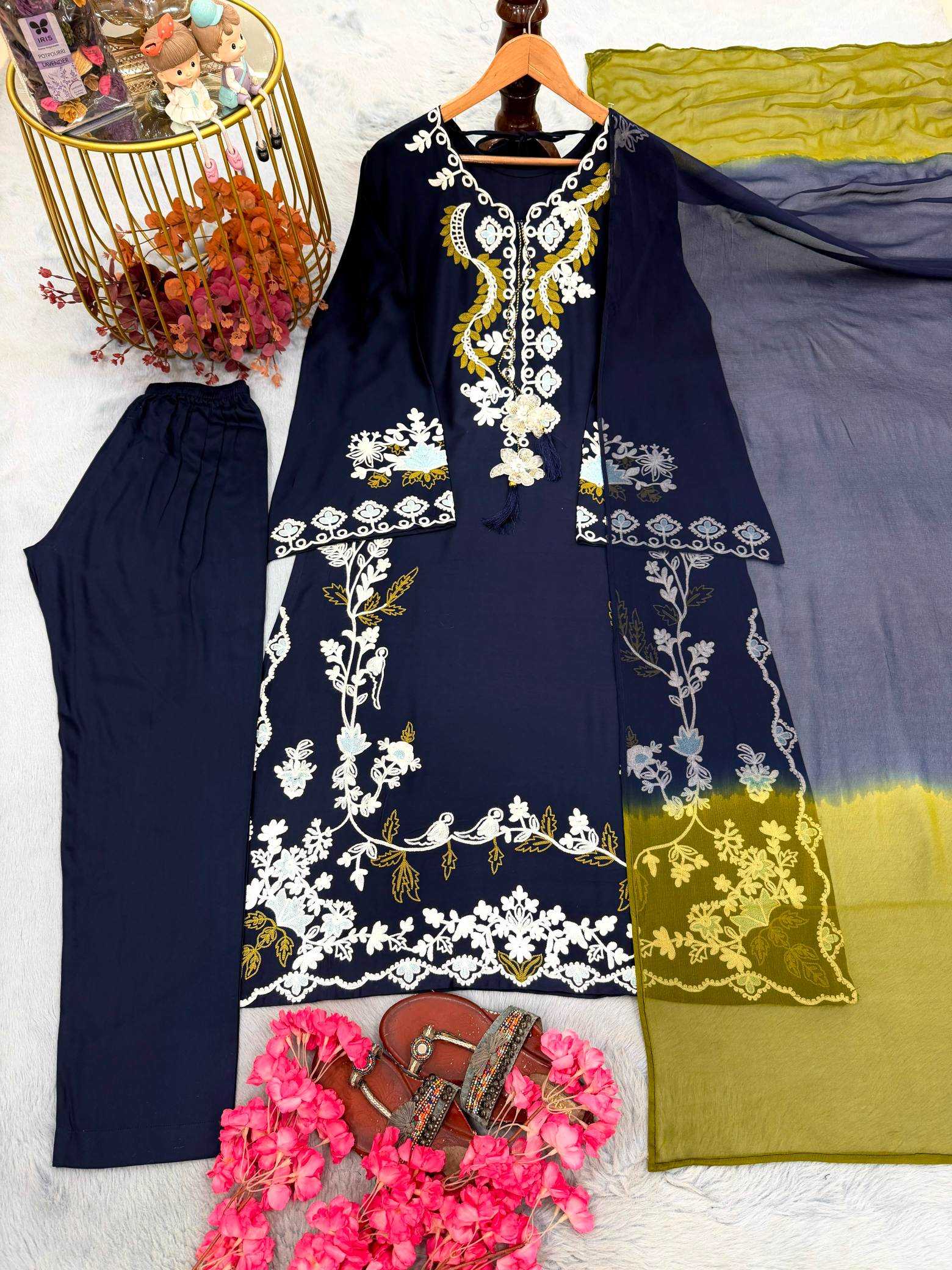 YNF Wholesale Satin Embroidery Suits  | Surat Manufacturer